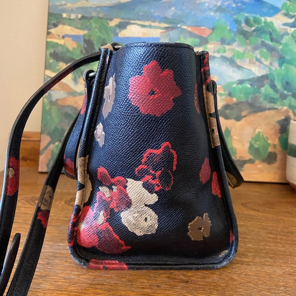 COACH CROSBY FLORAL FLOWER PRINTED LEATHER SATCHEL BAG PURSE 33856 MULTI_RARE - Picture 9 of 11